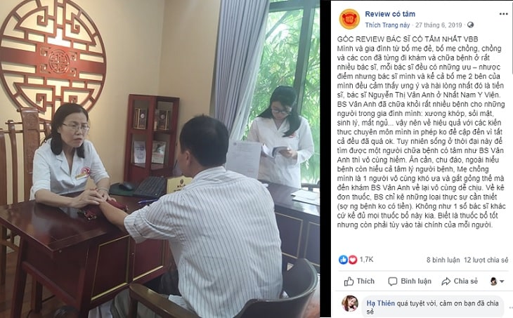 TS.BS Nguyễn Thị Vân Anh chữa yếu sinh lý có tốt không review từ hội Revie có tâm